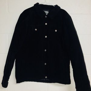 Black Corduroy  (w/ faux fur collar)  Jacket